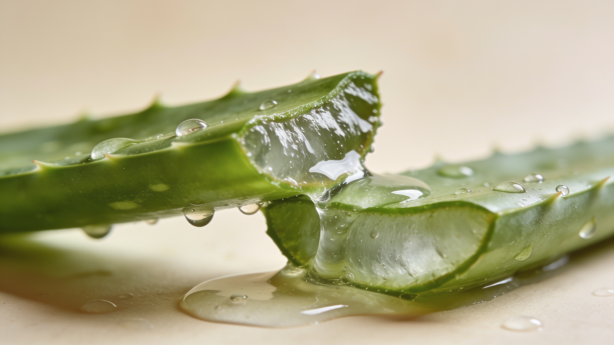 Photo of cool aloe vera gel over sunburned skin