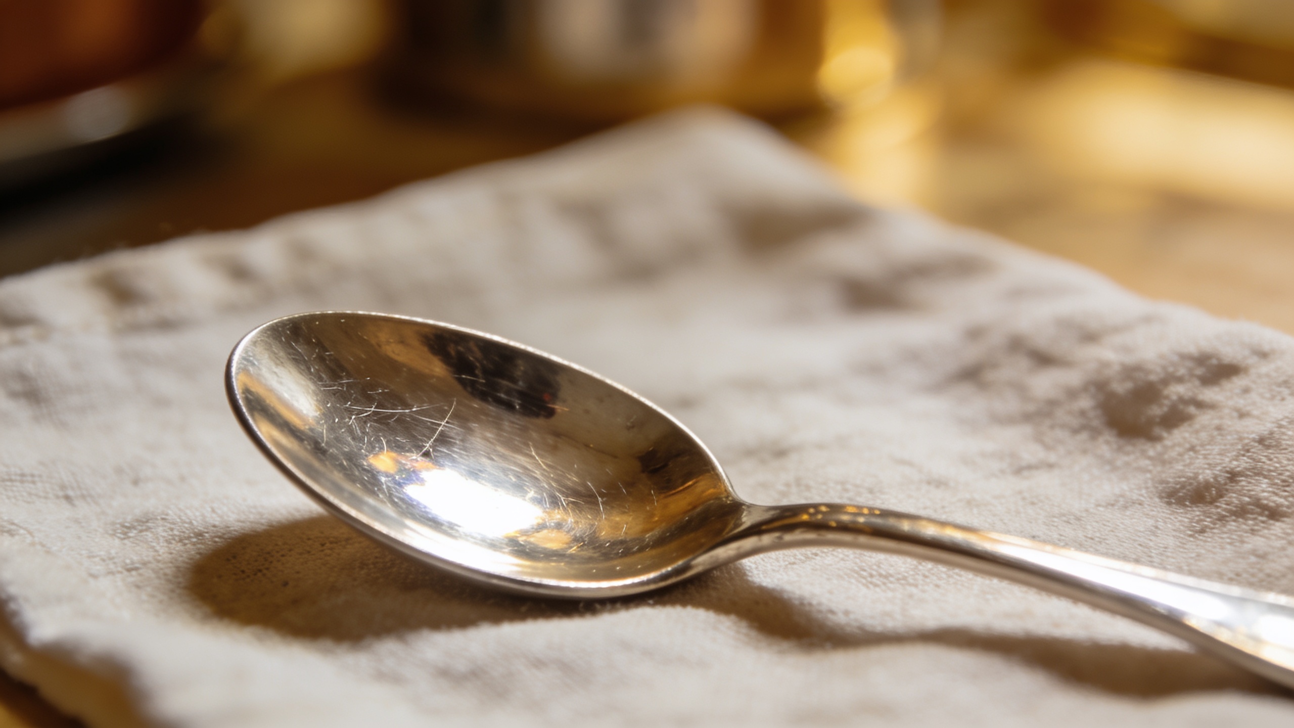 Photo of silver jewelry in a foil-lined tray